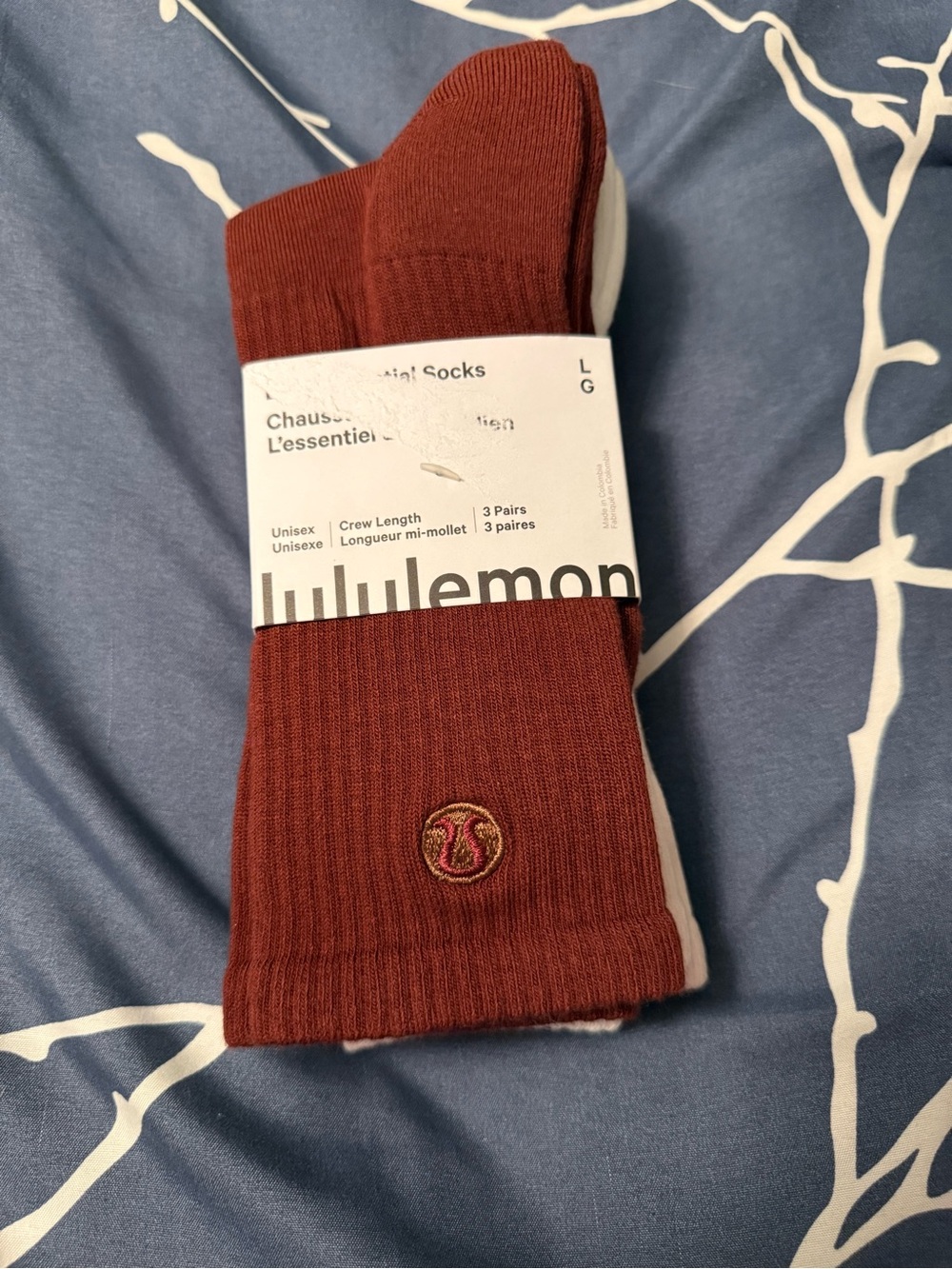 Lululemon Daily Essential Socks (3-Pack), Unisex Large, NWT